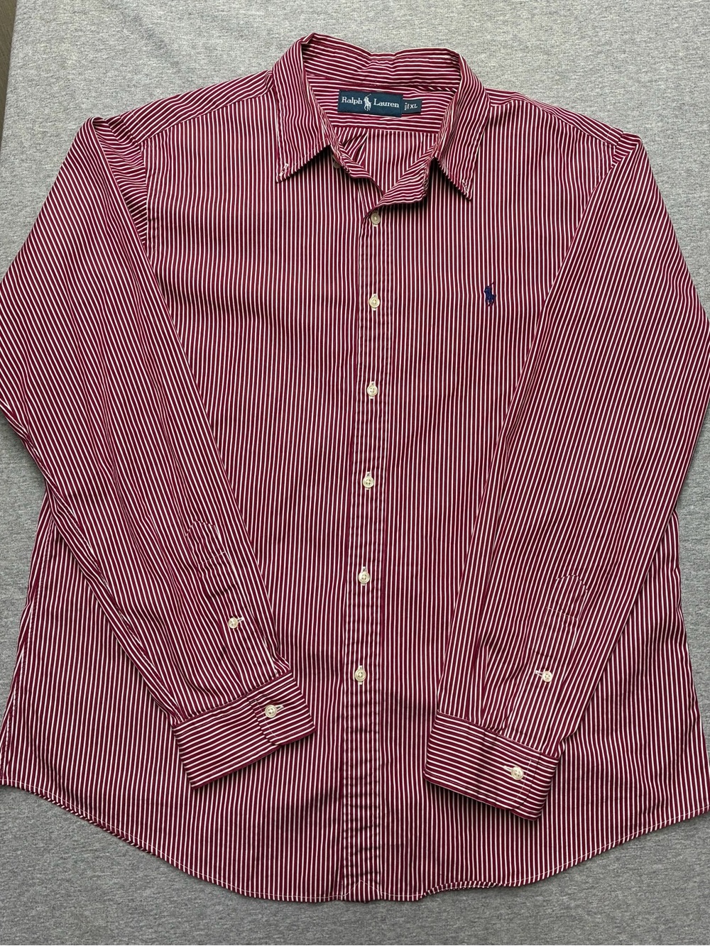 Polo by Ralph Lauren Red and White Stripe Button-Down Shirt